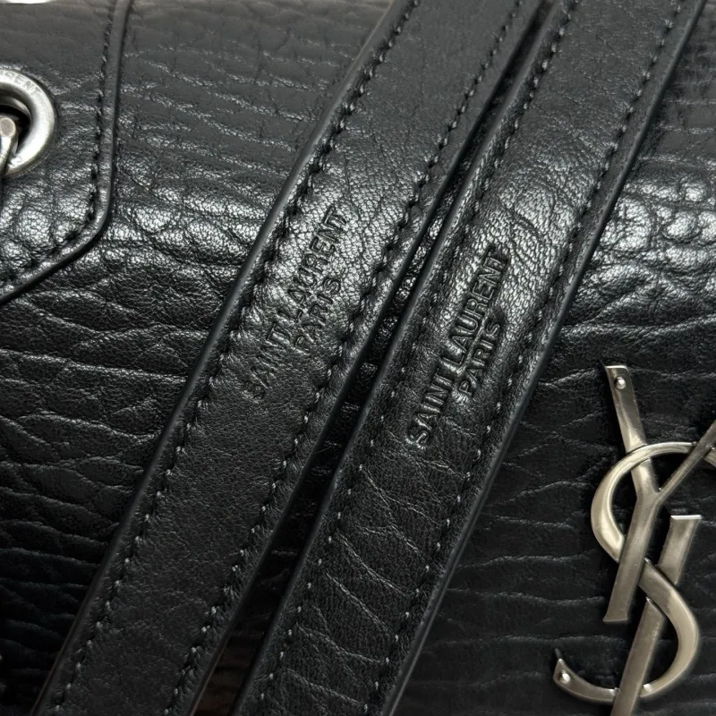 YSL Black Leather Chain Shoulder Bag 195 - Image 7