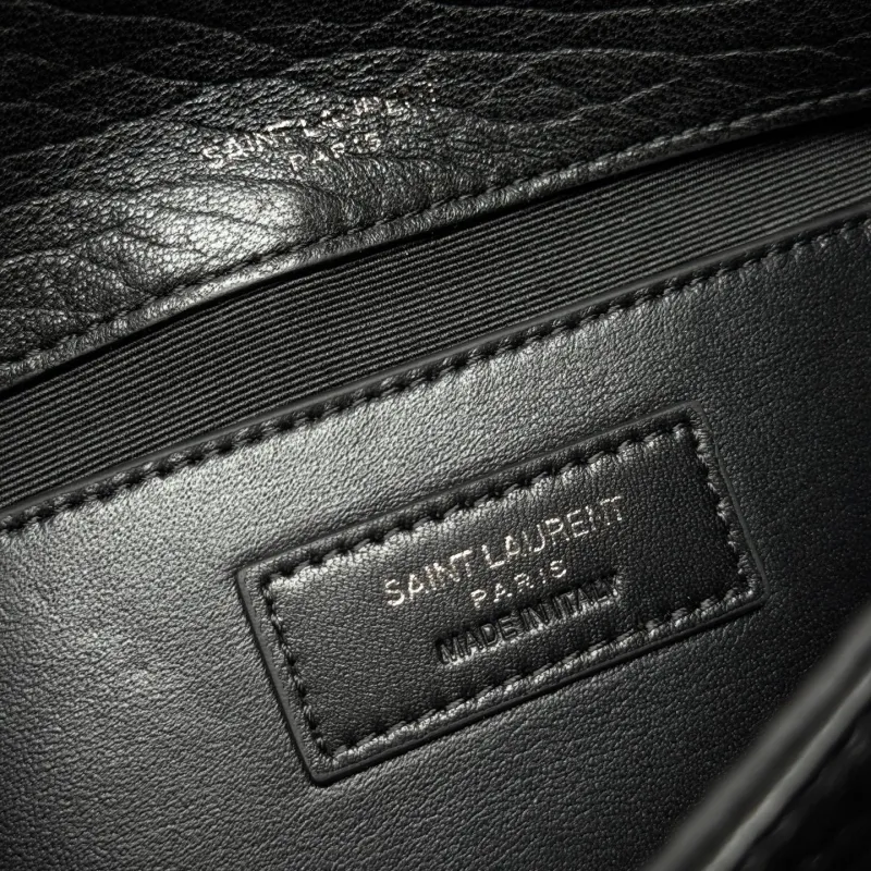 YSL Black Leather Chain Shoulder Bag 195 - Image 8