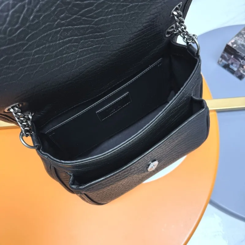YSL Black Leather Chain Shoulder Bag 195 - Image 9