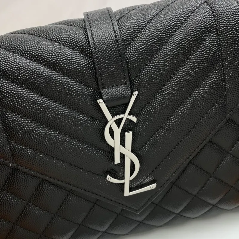 YSL Black Quilted Chain Shoulder Bag - Image 4