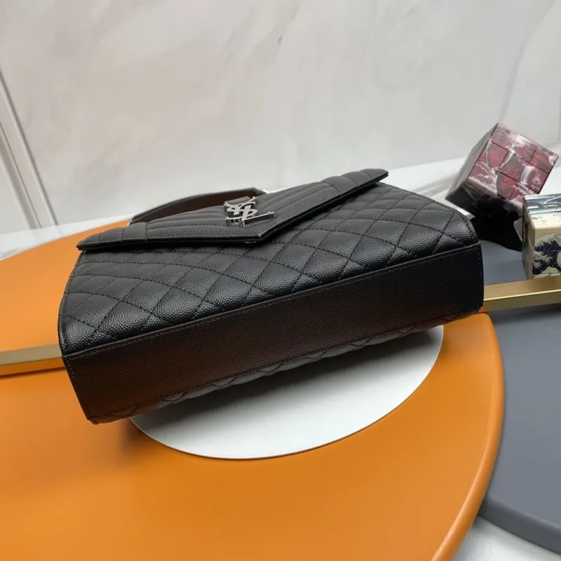 YSL Black Quilted Chain Shoulder Bag - Image 7
