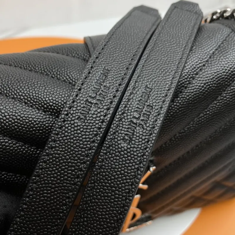 YSL Black Quilted Chain Shoulder Bag - Image 8