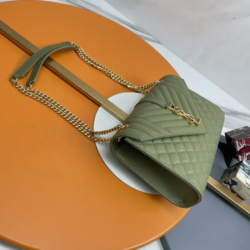 YSL Olive Green Top Handle Bag 204 - Image 5
