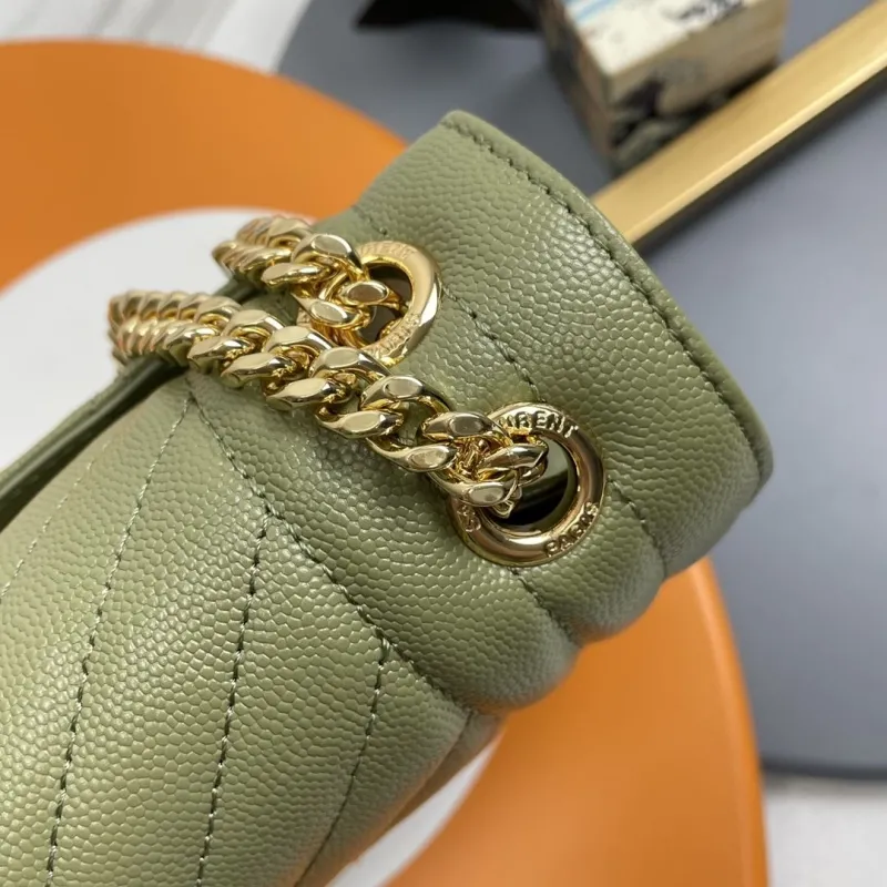 YSL Olive Green Top Handle Bag 204 - Image 6