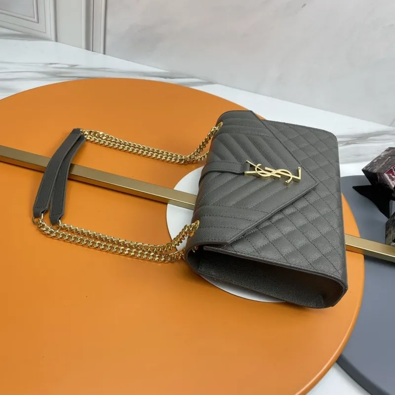 YSL Gray Quilted Top Handle Shoulder Bag 206 - Image 5