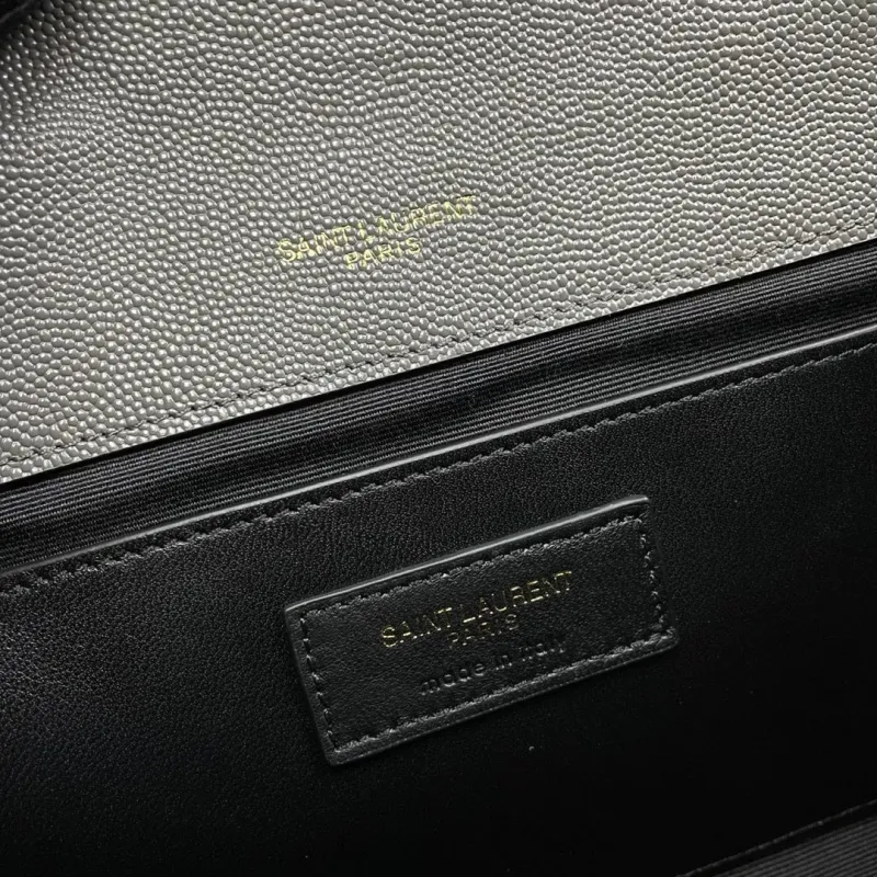 YSL Gray Quilted Top Handle Shoulder Bag 206 - Image 8