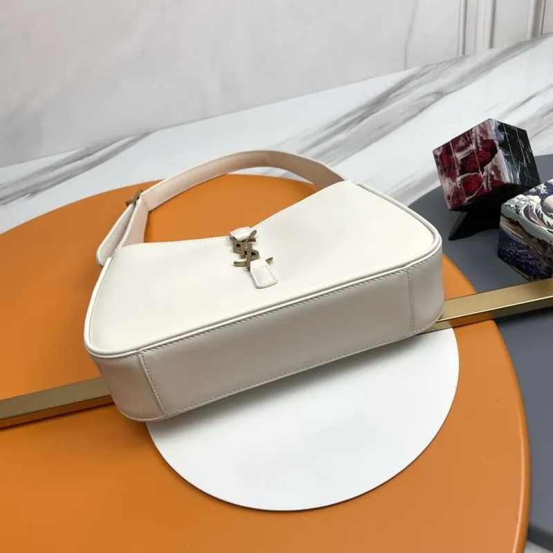 YSL White Leather Hobo Shoulder Bag 217 - Image 3