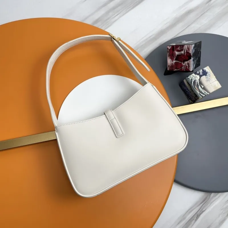 YSL White Leather Hobo Shoulder Bag 217 - Image 4