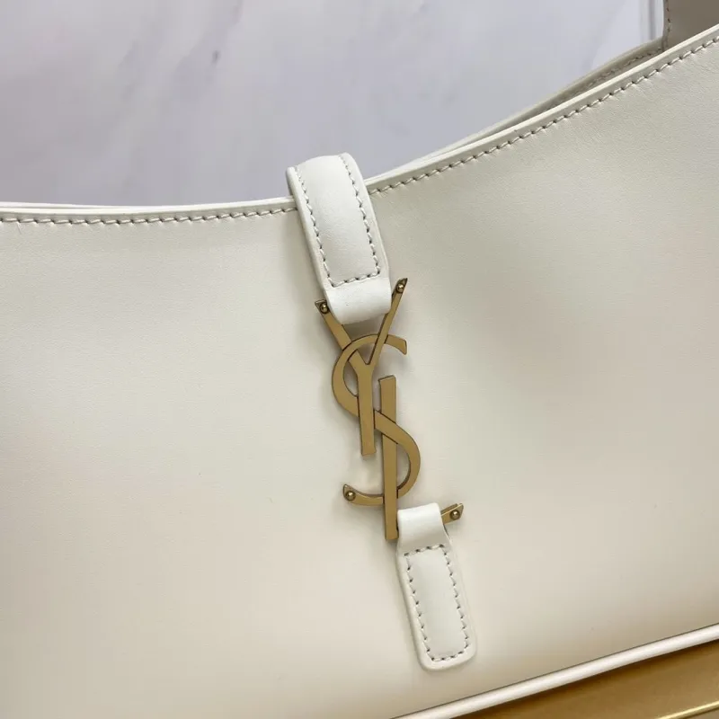 YSL White Leather Hobo Shoulder Bag 217 - Image 6
