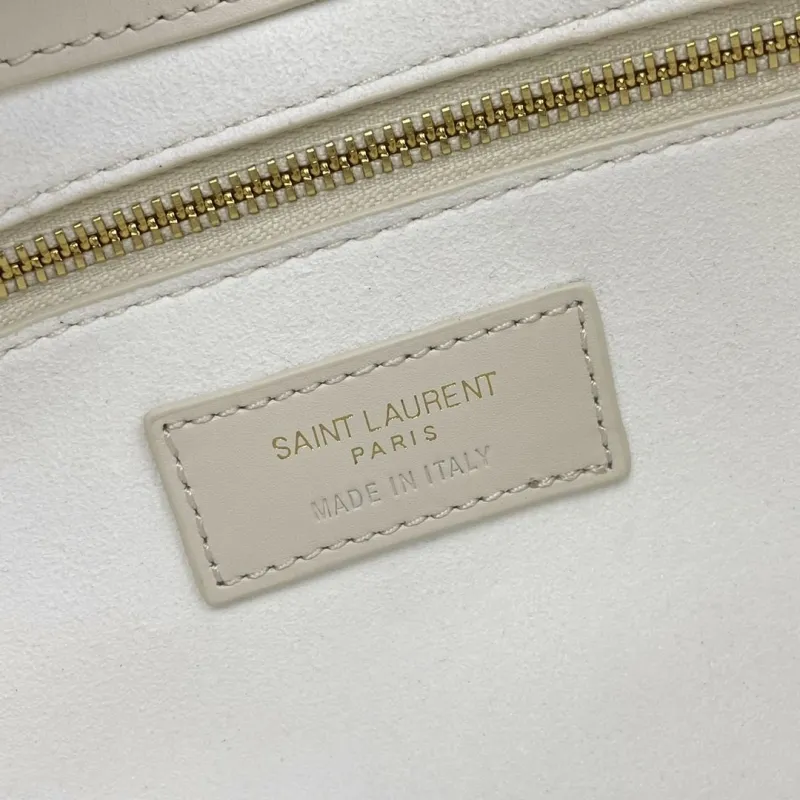 YSL White Leather Hobo Shoulder Bag 217 - Image 7