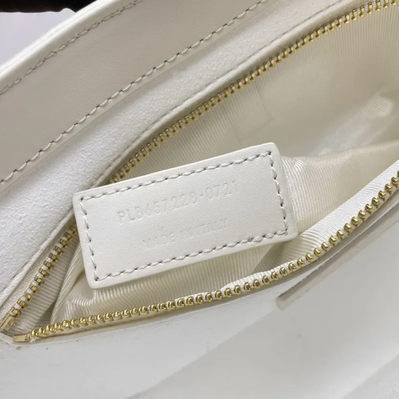 YSL White Leather Hobo Shoulder Bag 217 - Image 8