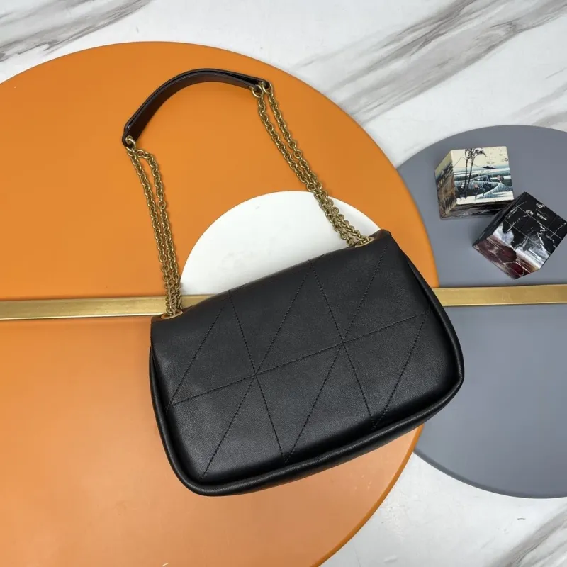 YSL Black Leather Chain Shoulder Bag - Image 4