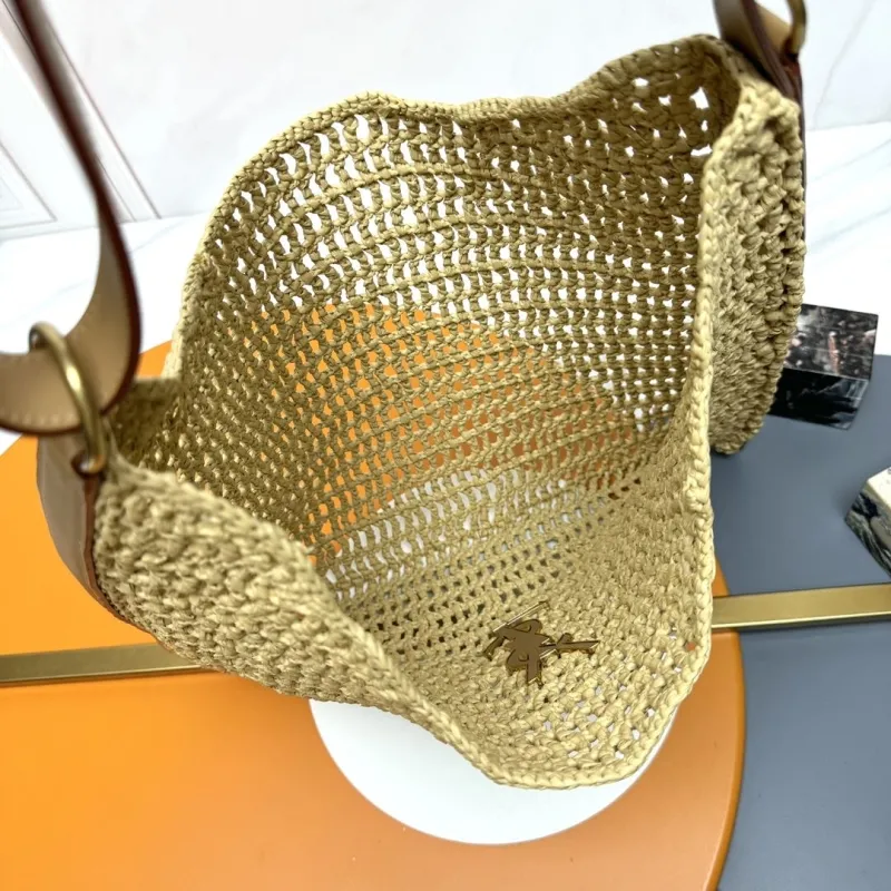 YSL Beige Straw Woven Shoulder Bag 224 - Image 9