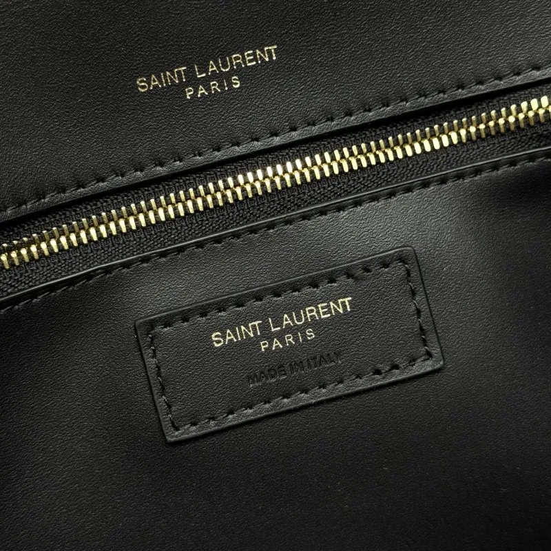 YSL Black Woven Shoulder Bag 227 - Image 8