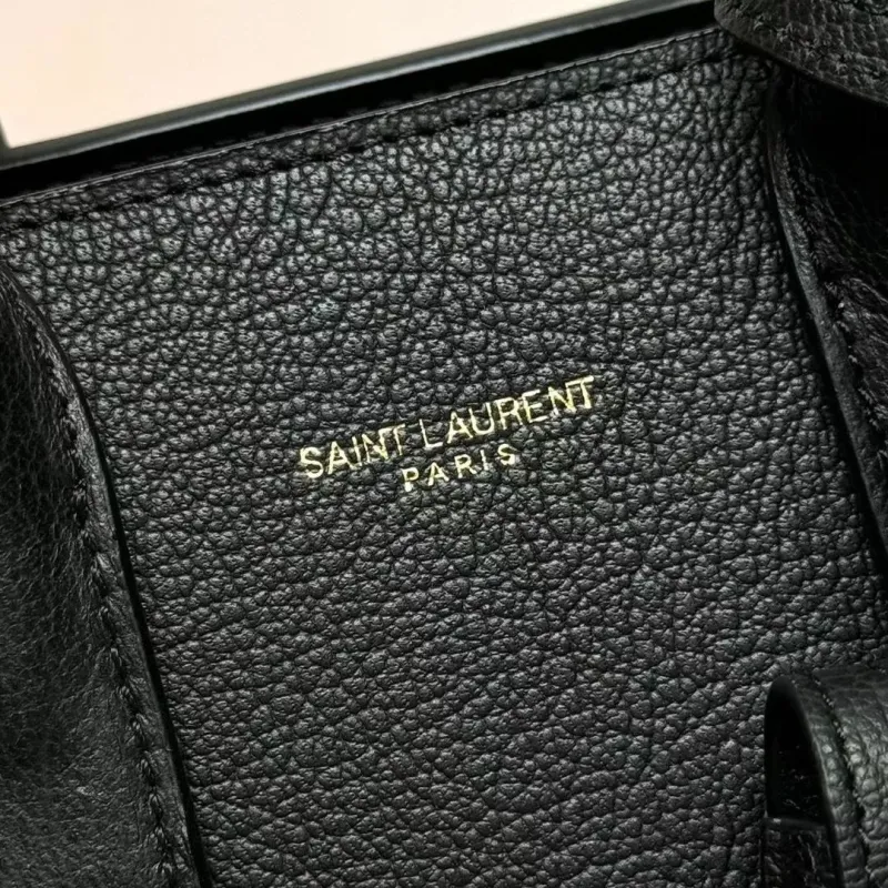 YSL Black Leather Top Handle Bag 235 - Image 5