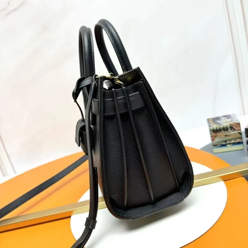 YSL Black Leather Top Handle Bag 235 - Image 7