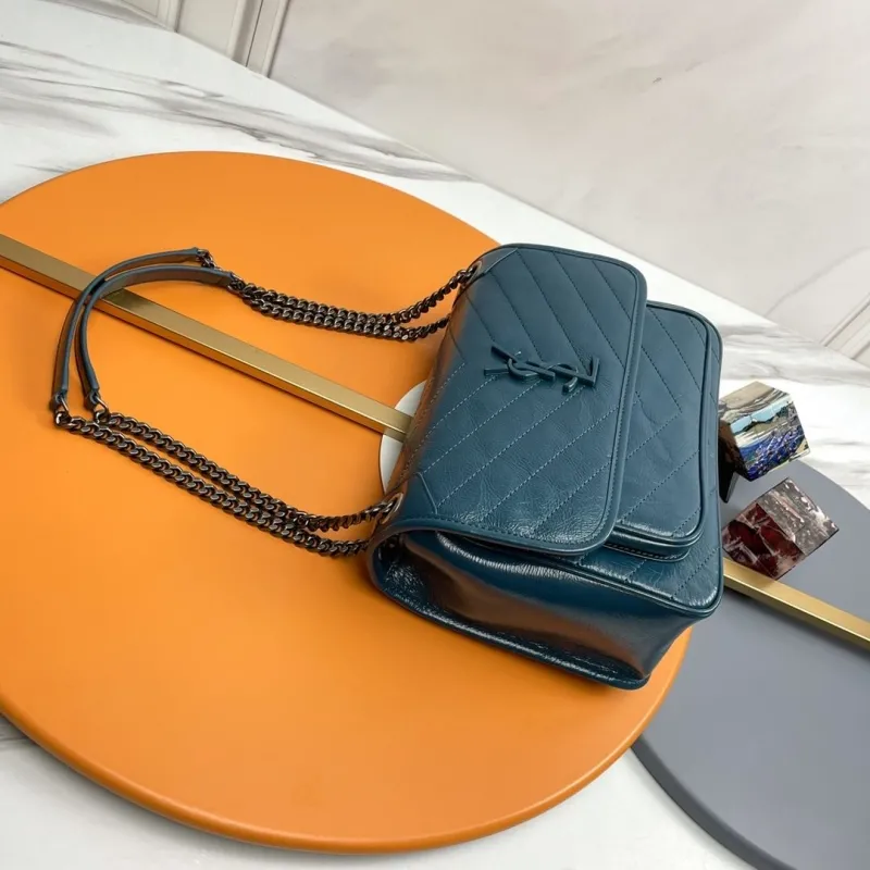 YSL Teal Leather Top Handle Shoulder Bag 244 - Image 3