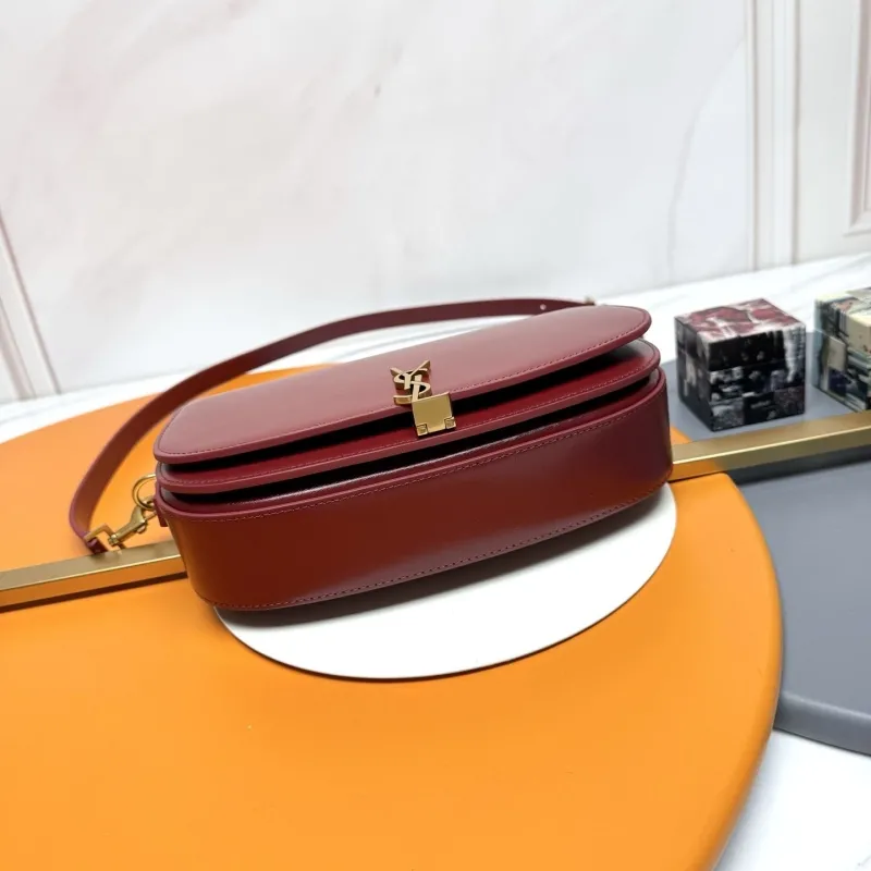YSL Burgundy Top Handle Crossbody Bag 250 - Image 3
