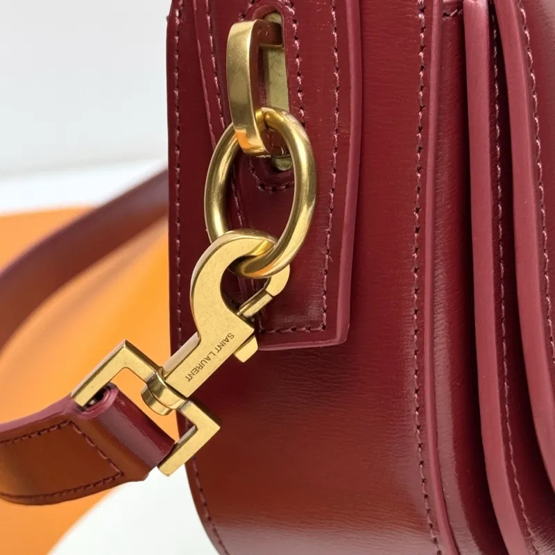 YSL Burgundy Top Handle Crossbody Bag 250 - Image 5