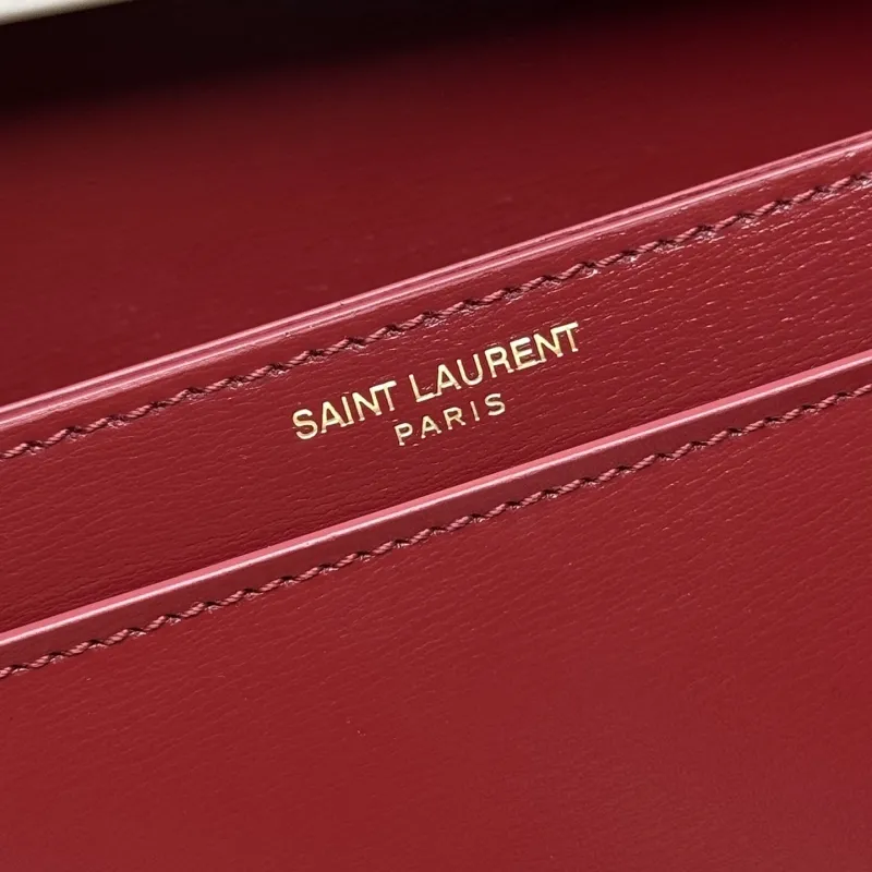 YSL Burgundy Top Handle Crossbody Bag 250 - Image 8