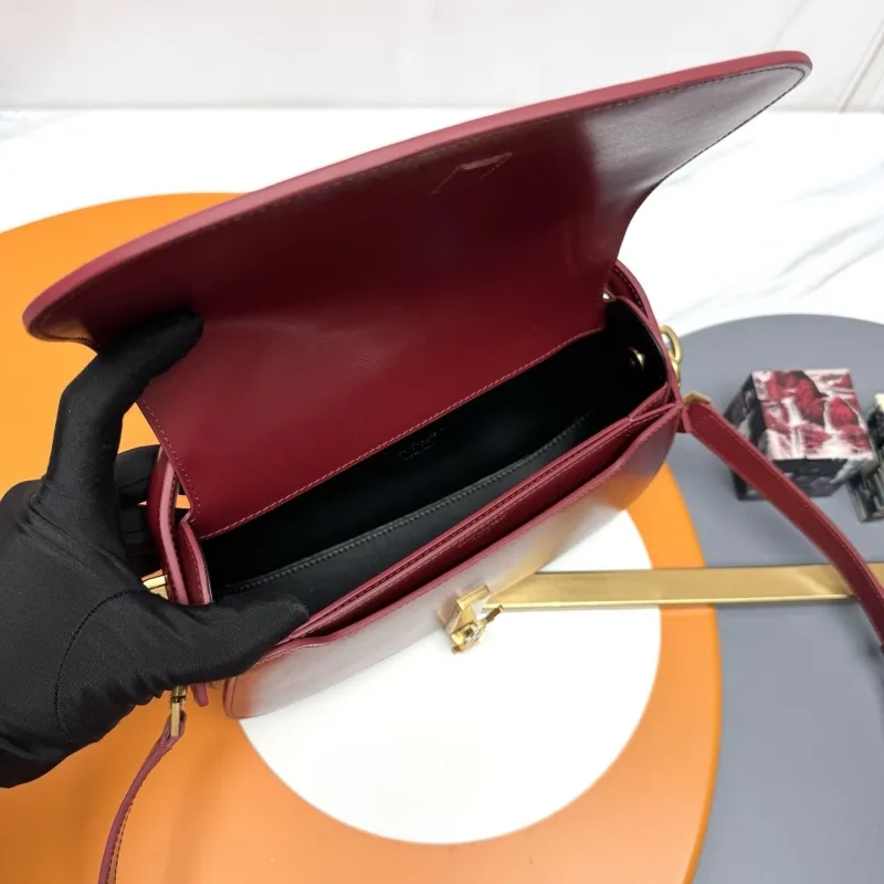YSL Burgundy Top Handle Crossbody Bag 250 - Image 9