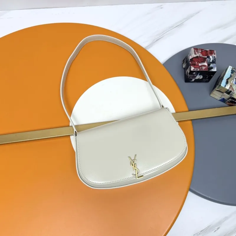 YSL 255 Cream Top Handle Shoulder Bag