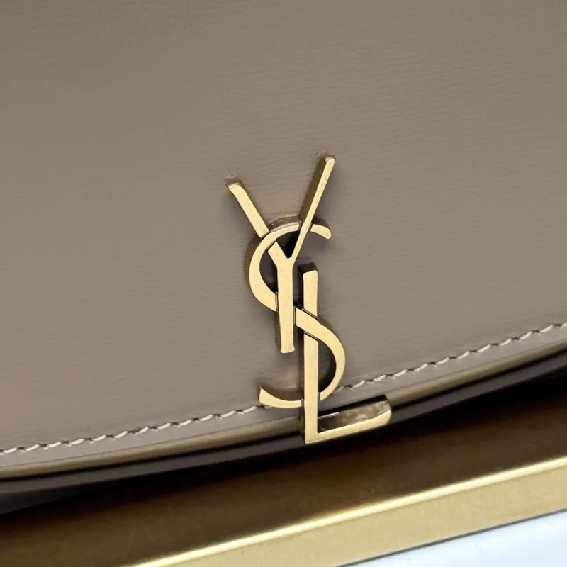 YSL Taupe Leather Shoulder Bag 256 - Image 5