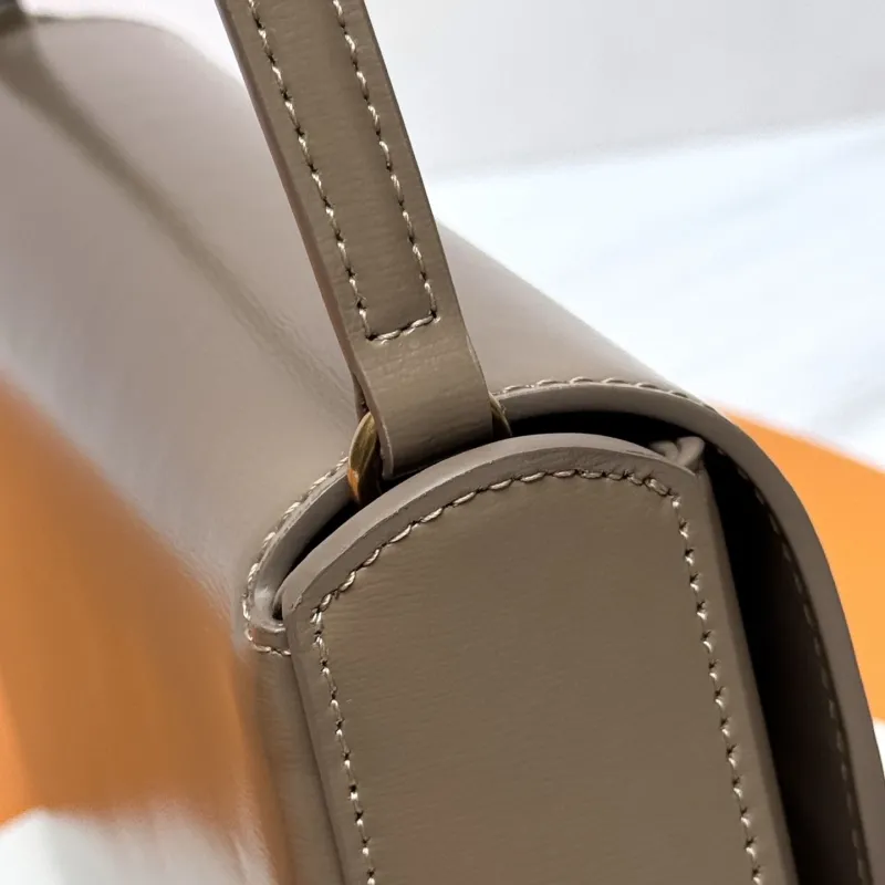 YSL Taupe Leather Shoulder Bag 256 - Image 6