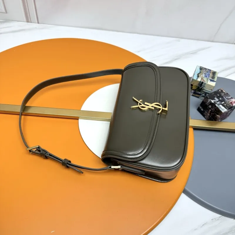 YSL 258 Dark Olive Leather Shoulder Bag - Image 4