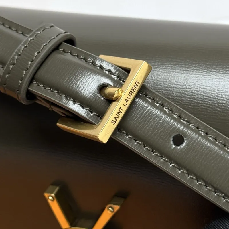 YSL 258 Dark Olive Leather Shoulder Bag - Image 7