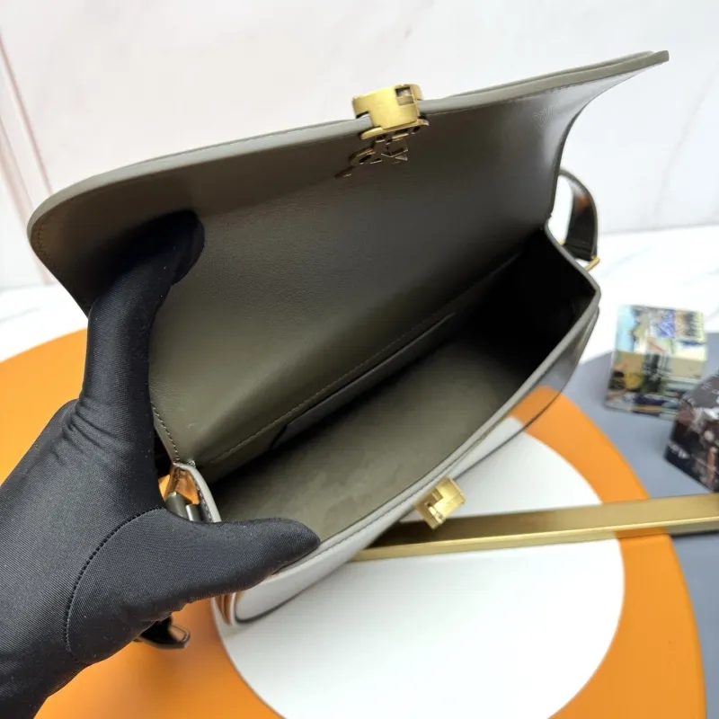 YSL 258 Dark Olive Leather Shoulder Bag - Image 9
