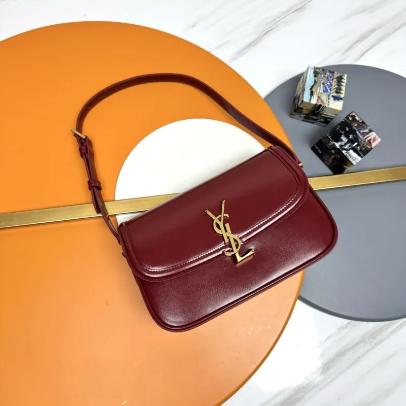 YSL Burgundy Top Handle Shoulder Bag Model 260
