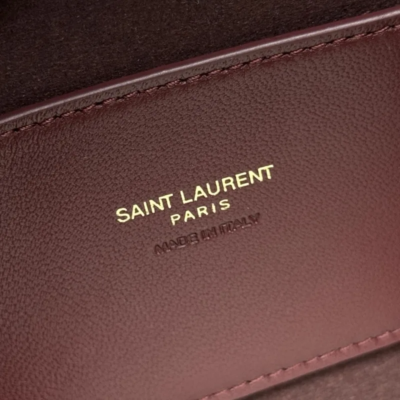 YSL Burgundy Top Handle Shoulder Bag Model 260 - Image 8