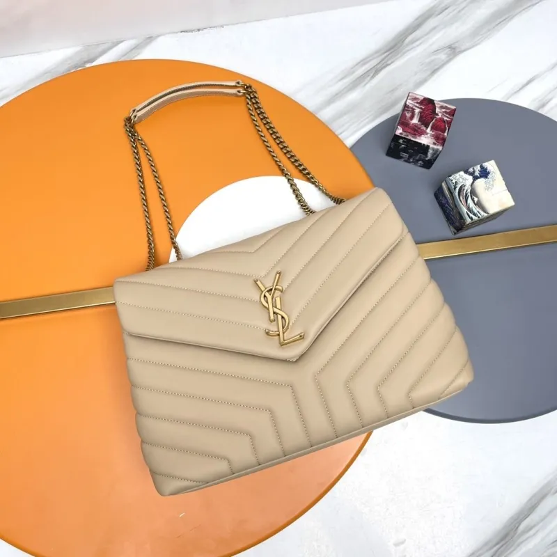 YSL Beige Top Handle Shoulder Bag 267