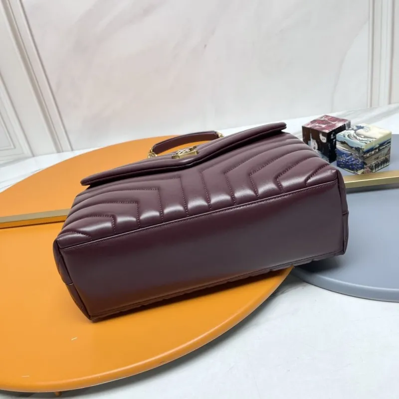 YSL Burgundy Top Handle Bag 269 - Image 3