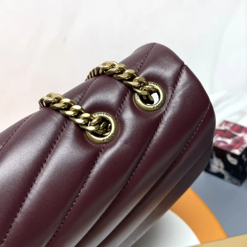 YSL Burgundy Top Handle Bag 269 - Image 6