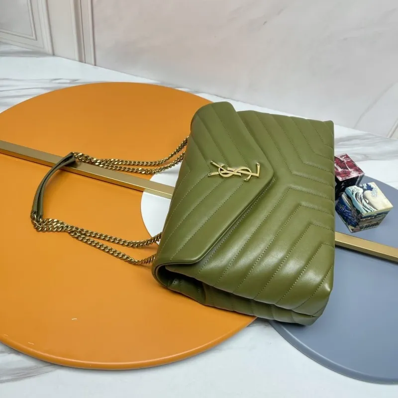 YSL Olive Green Top Handle Bag 270 - Image 4