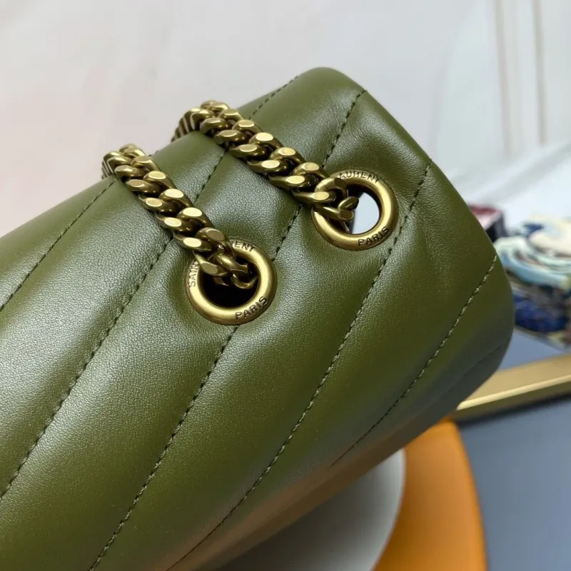 YSL Olive Green Top Handle Bag 270 - Image 6