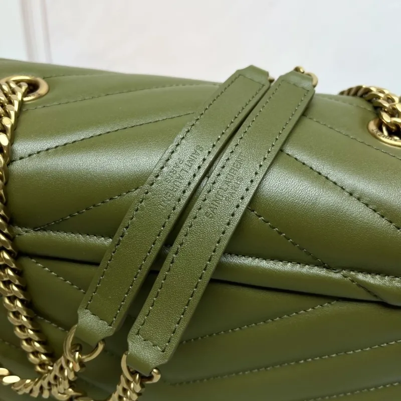 YSL Olive Green Top Handle Bag 270 - Image 7