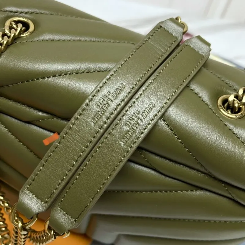 YSL Olive Green Top Handle Bag 272 - Image 6
