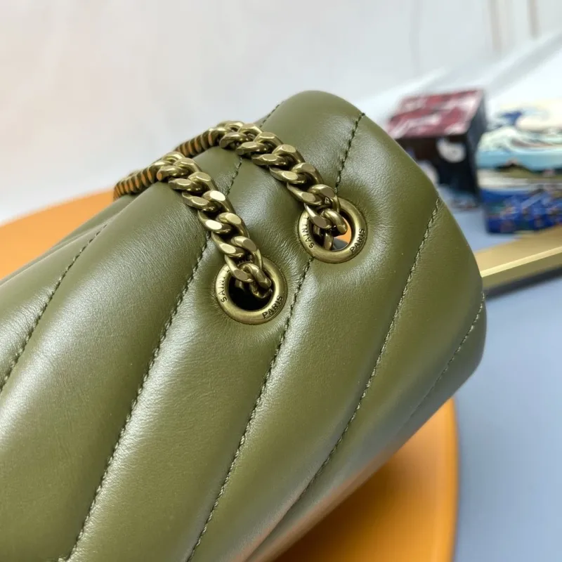 YSL Olive Green Top Handle Bag 272 - Image 7