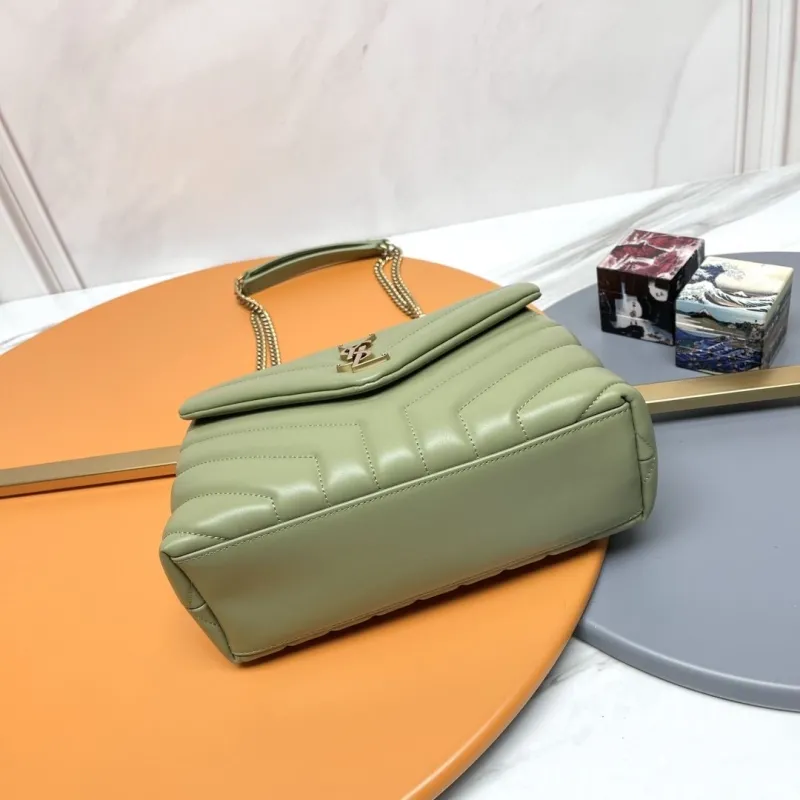 YSL Sage Green Quilted Chain Shoulder Bag 273 - Image 3