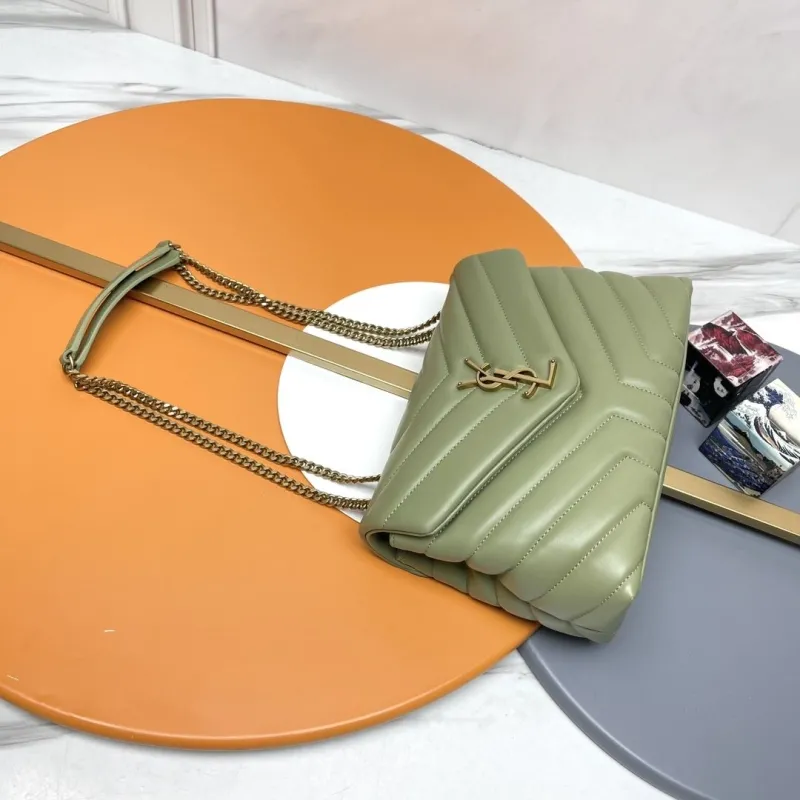 YSL Sage Green Quilted Chain Shoulder Bag 273 - Image 4