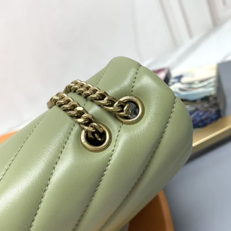 YSL Sage Green Quilted Chain Shoulder Bag 273 - Image 6