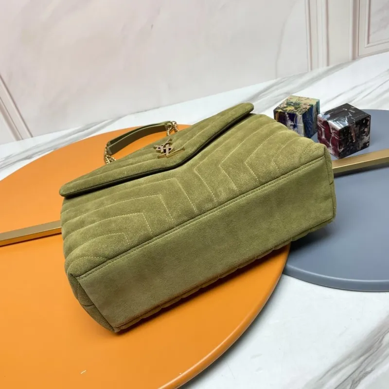 Alternative view of YSL Olive Green Suede Top Handle Bag 274