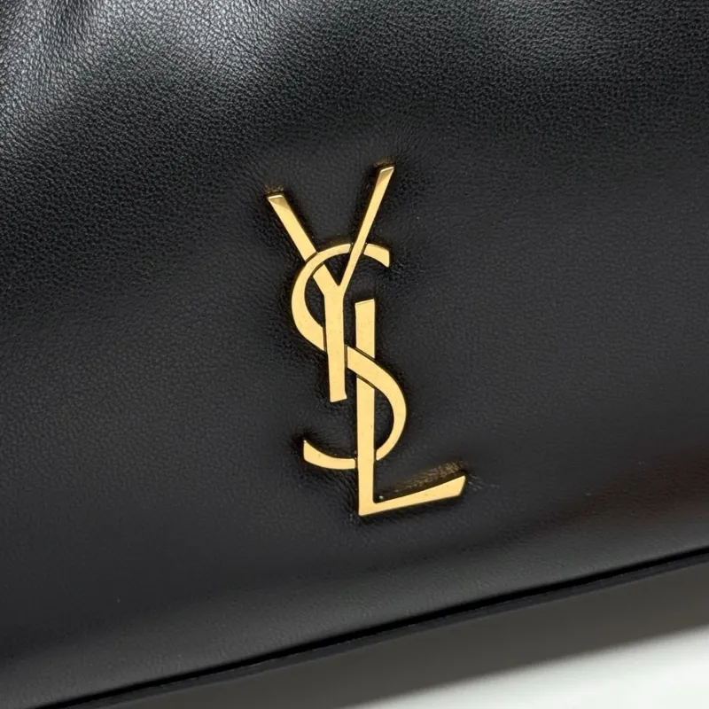 YSL Black Leather Hobo Bag 276 - Image 5