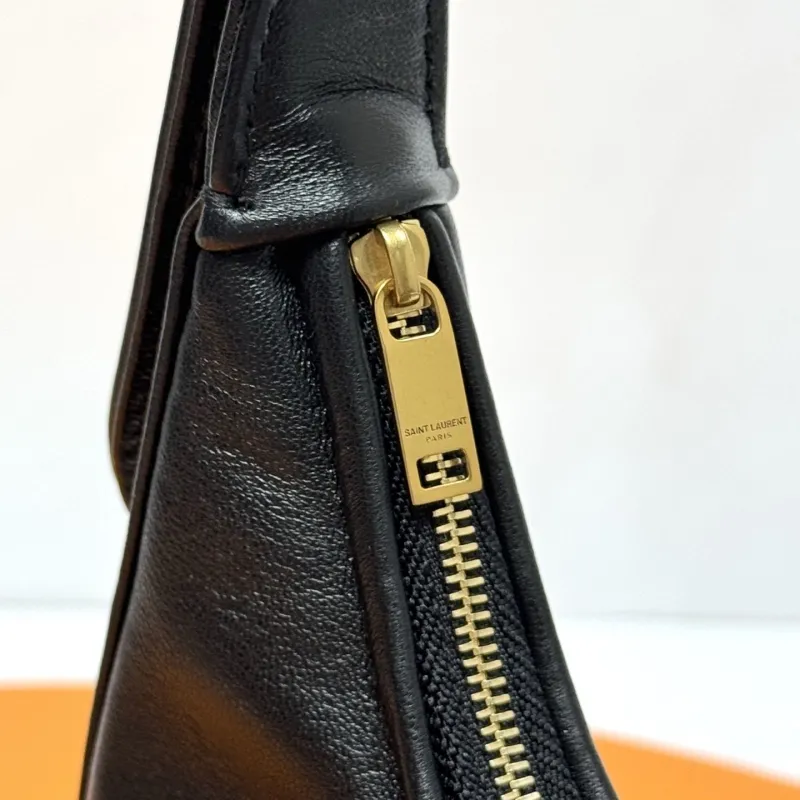 YSL Black Leather Hobo Bag 276 - Image 7