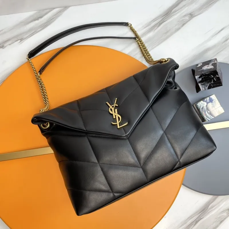YSL Black Quilted Chain Shoulder Bag 278