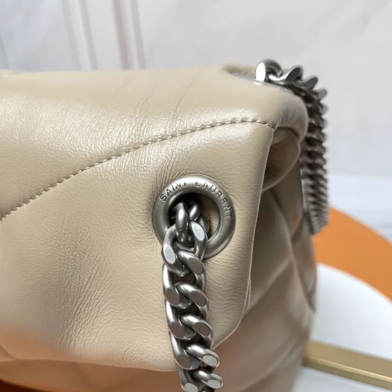 YSL Beige Quilted Chain Shoulder Bag 280 - Image 7