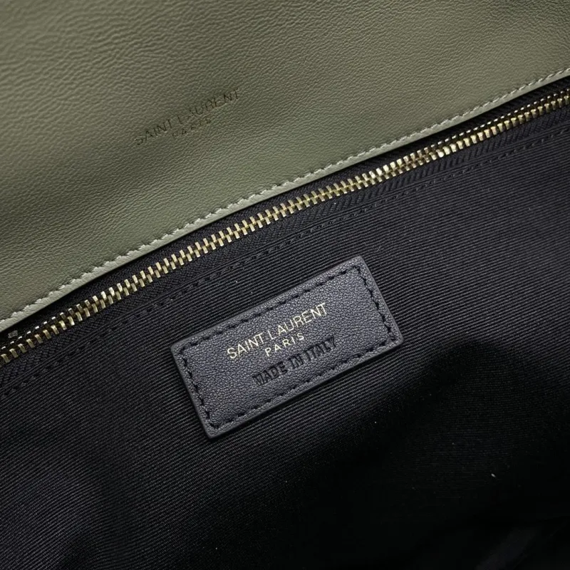 YSL Sage Green Quilted Leather Shoulder Bag 282 - Image 8